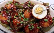 рецепт Вареные яйца в остром соусе по-корейски