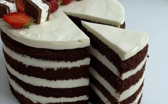 Видео Шоколадный торт киндер молочный ломтик рецепт