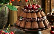 рецепт Шоколадный кекс торт с ганашем кофейным