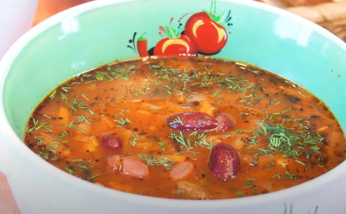 Томатный суп постный с фасолью рецепт
