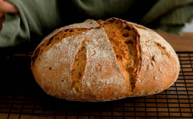 Домашний ржаной хлеба без замеса в духовке рецепт