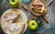 рецепт Пирог манник на кефире с яблоками в духовке очень вкусный
