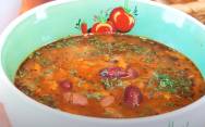 рецепт Томатный суп постный с фасолью