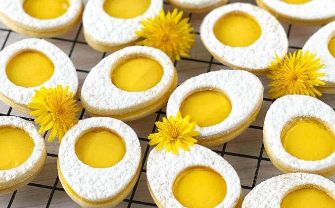 Пасхальное печенье «Яйцо» с лимонным курдом рецепт