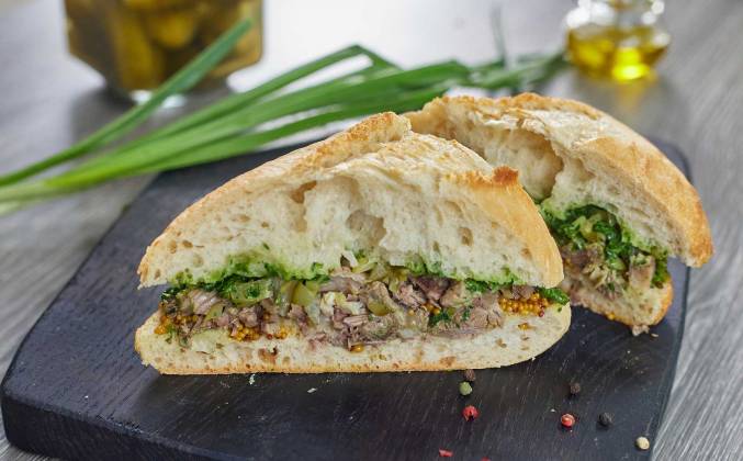 Сэндвич из чиабаттой и говядиной Просто Кухня рецепт