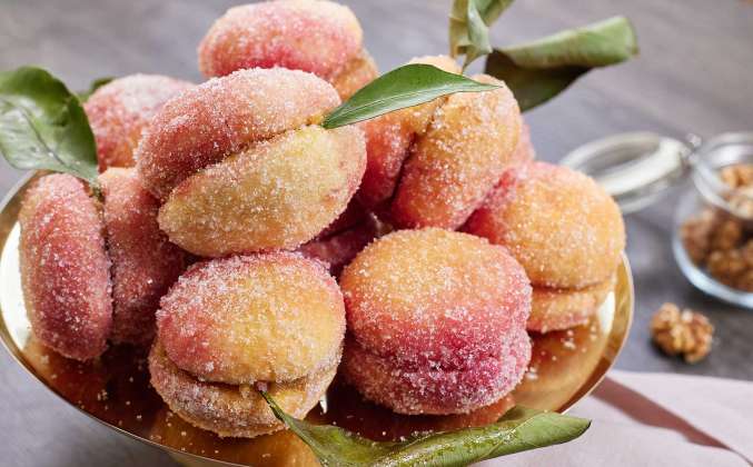 Пирожные печенья персики со сгущенкой вареной и свеклой рецепт