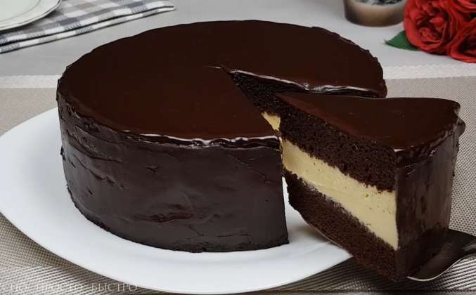 Домашний шоколадный торт Эскимо с заварным кремом рецепт