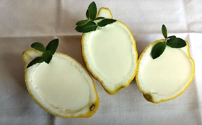 Десерт лимонный поссет в лимонах рецепт
