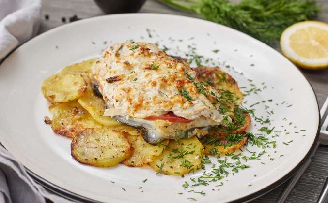 Рыба зубатка запеченная с картошкой в духовке Просто Кухня рецепт