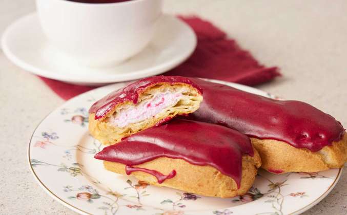 Эклеры с творогом и чёрной смородиной Просто Кухня рецепт