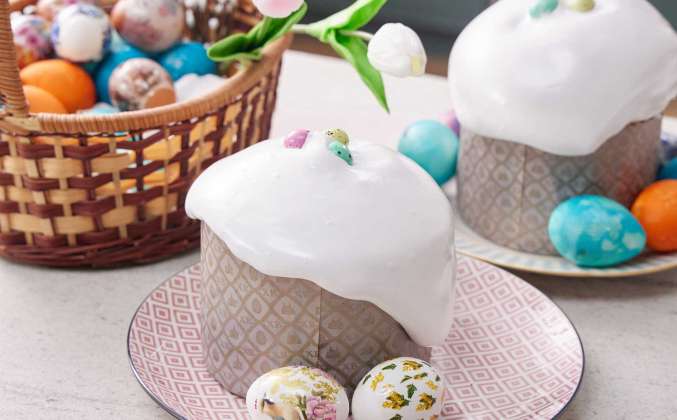 Воздушный кулич с желатиновой глазурью Просто Кухня рецепт