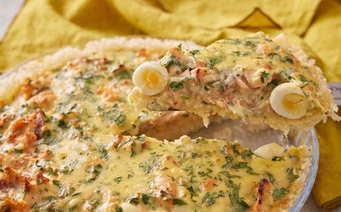 Рисовый пирог с копчёной горбушей Просто Кухня