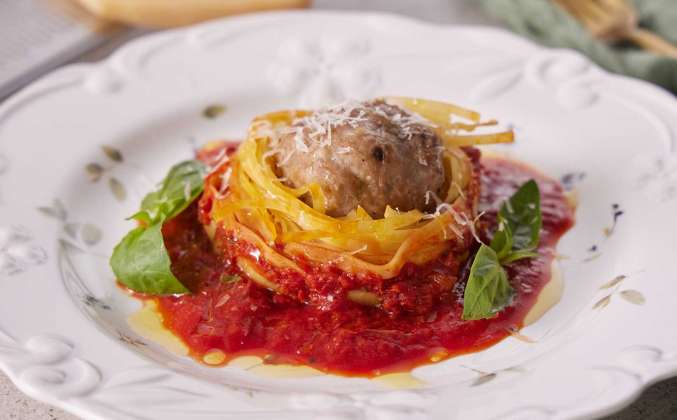 Гнёзда с фаршированными тефтелями Просто Кухня рецепт